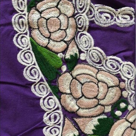Costume Baldor Mexican Embroidered Tunic Floral Em - Picture 3 of 4